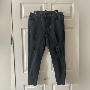 YMI black drawstring jeans